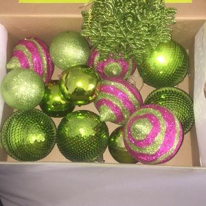 Green and Pink Ornaments